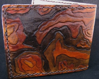 Leather Wallet - TOPO MOUNTAIN MAP