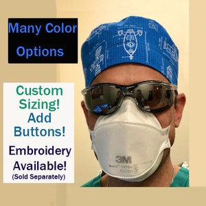Scrub Cap, Surgical Hat, Nurse Doctor Cap,  Mens and Womens Unisex,  Cotton, Machine Washable