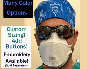 Scrub Cap, Surgical Hat, Nurse Doctor Cap,  Mens and Womens Unisex,  Cotton, Machine Washable