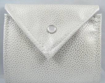 Leather Wallet - White Pearl