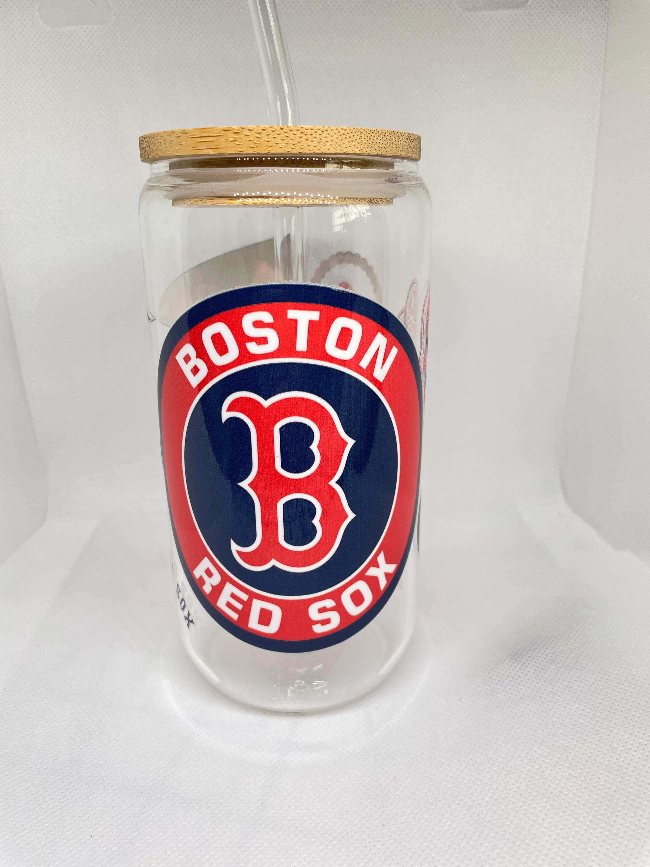 Boston baseball 16 oz glass can tumbler