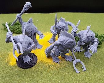 Kuo-toa Mob Resin Tabletop Gaming Miniatures.