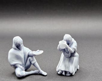 Townsfolk- Beggars Resin Tabletop Gaming Miniatures
