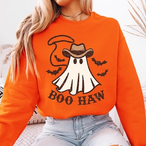 Western Cowboy Ghost Boo-Haw Sweatshirt | Spooky Country Halloween Sweater | Western Fall Shirt