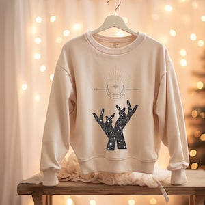 Mystic Moon Sweatshirt for Women | Spiritual Moon Sweater | Womens Boho Celestial Moon Sweatshirt | Womens Halloween Sweatshirt
