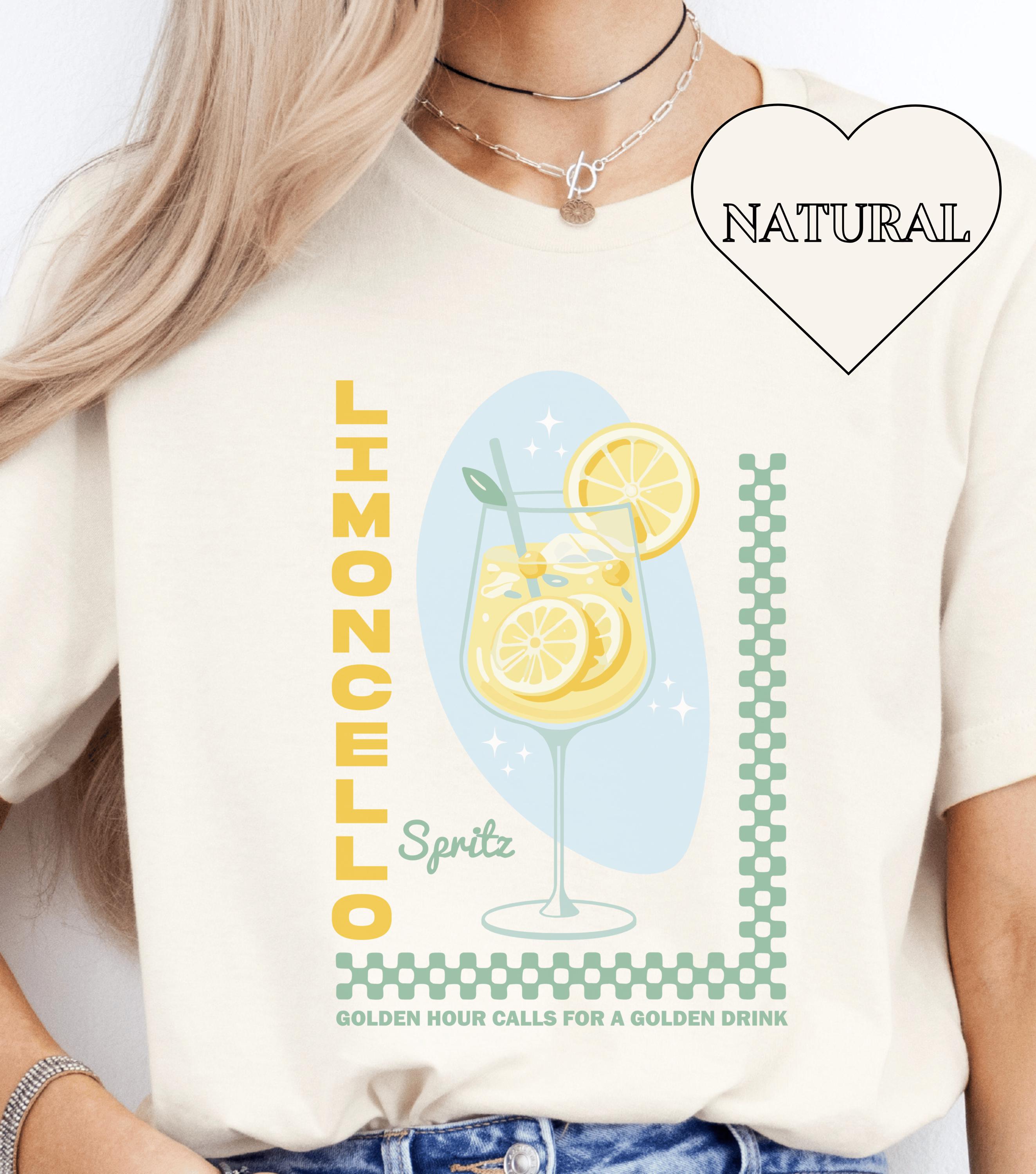 T-shirt cocktailcocktail limoncello – T-shirt boho retro citroen – zomershirt aperitief voor dames – cadeau Italian Vibes | Sfeer van de Amalfikust