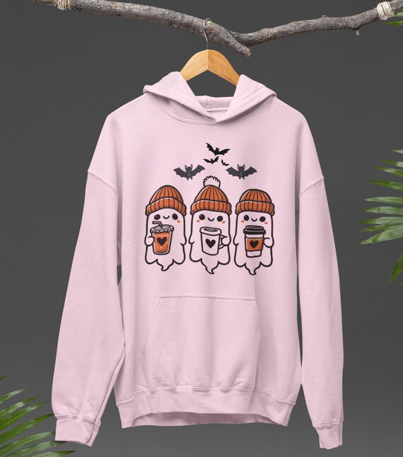 Cute Ghost Hoodie for Halloween | Halloween Hoodie for Women | Coffee Lovers | Halloween Coffee Jumper | Cute Halloween Coffee Lovers