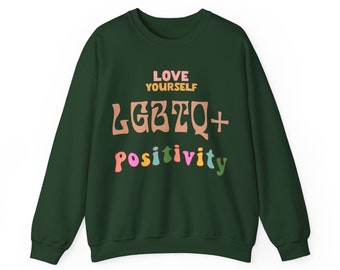 Pride Month Crewneck Sweatshirt | Love Yourself Pride Outfit | LGBTQ Positivity | Be Unique - Be Yourself Sweater |