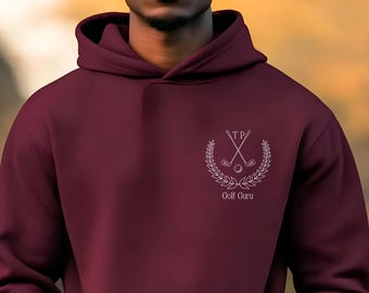 Felpa con cappuccio da golf personalizzata con iniziale ricamata / Regalo sportivo con nome personalizzato / Comoda ed elegante / Regalo da golf / Amante del golf / Felpa con cappuccio sportiva