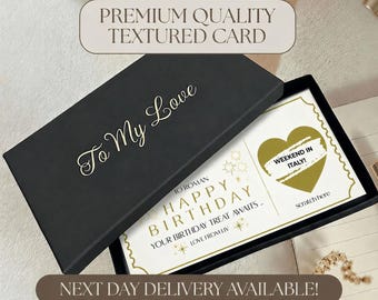 Birthday Scratch Card. Personalised Scratch to Reveal Gift, Custom Scratch to Reveal to Reveal Gift Ticket, Personalised Engraved Gift Box