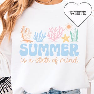 Summer State Of Mind | Retro | Summer Sweatshirt | Vintage Beach Crewneck | Retro Aesthetic Pullover | 70s Summer Vibes | Cute Coastal Gift