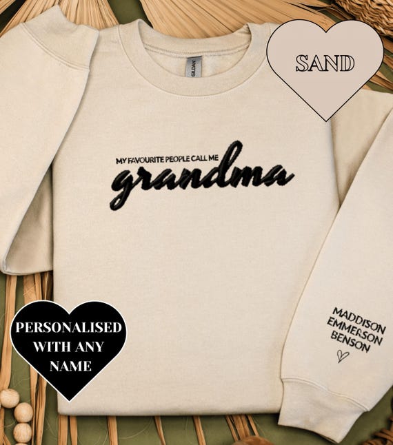 Sudadera bordada personalizada de abuela Mis personas favoritas