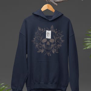 Sudadera con capucha de calavera de Halloween para mujer / Sudadera con capucha de calavera de Halloween para mujer Carta del tarot de la muerte / Sudadera con capucha de calavera de flores / Sudadera con capucha floral espeluznante para Halloween