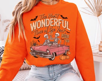 The Most Wonderful Time Halloween Sweatshirt | Retro Spooky Fall Sweater