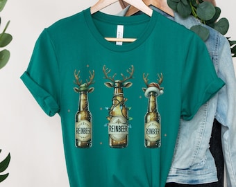 ReinBeer kerstshirt voor hem | Kerstcadeau voor bierliefhebbers | Kerst-T-shirt voor vriend, man en vader | Grappig kerstshirt voor heren