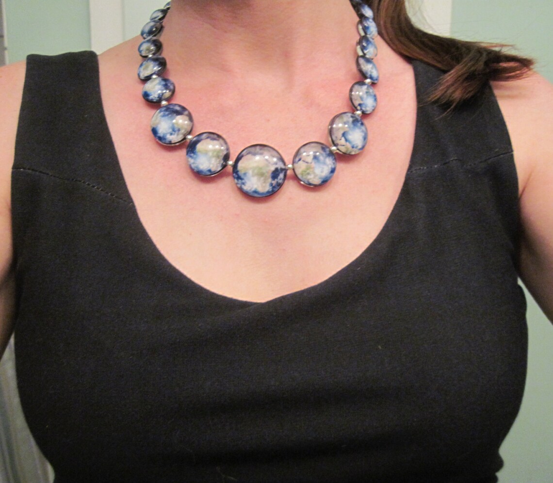 Earth Rotation And Moon Phases Double Sided Necklace Sterling Etsy