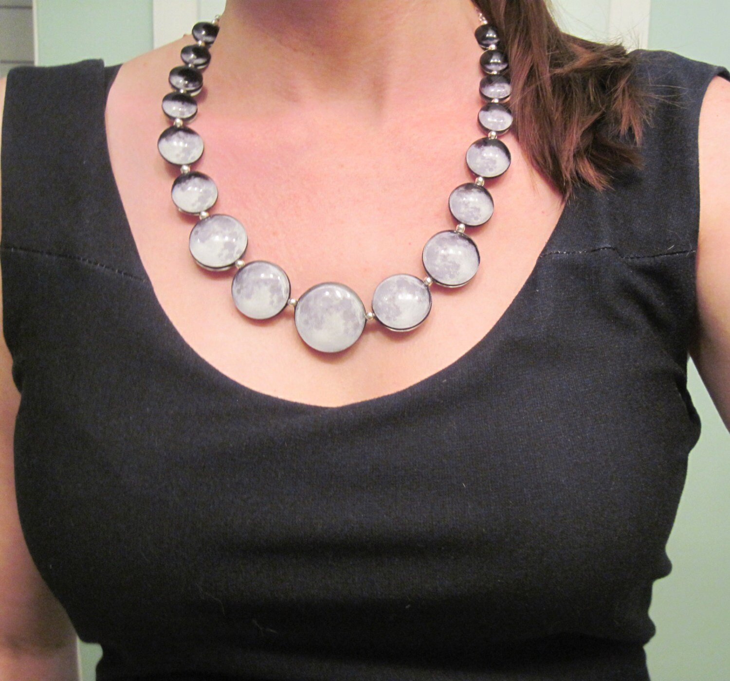 Earth Rotation And Moon Phases Double Sided Necklace Sterling Etsy UK