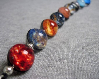 Solar System Double Sided Bracelet,  Sterling Silver