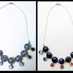 Day and Night Earth and Moon Necklace, Double Sided, Sterling Silver image 2