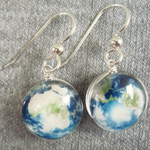 Double Sided Planet, Sun or Moon Earrings, Sterling Silver