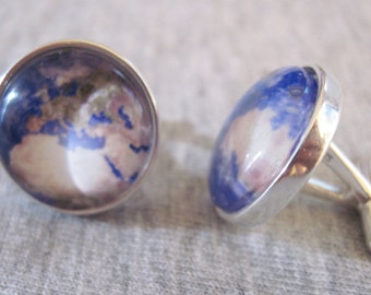 Sun, Planet or Moon Sterling Silver Cufflinks