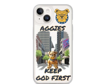 Estuche transparente para teléfono Aggies Bulldog: Espíritu escolar de NCAT HBCU