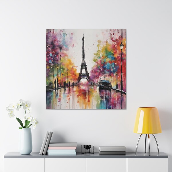 Colorful Paris wall art Canvas Gallery Wraps