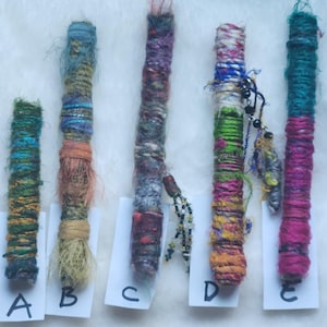 Fabric Tubes 10 mm hole, lengths vary, each unique