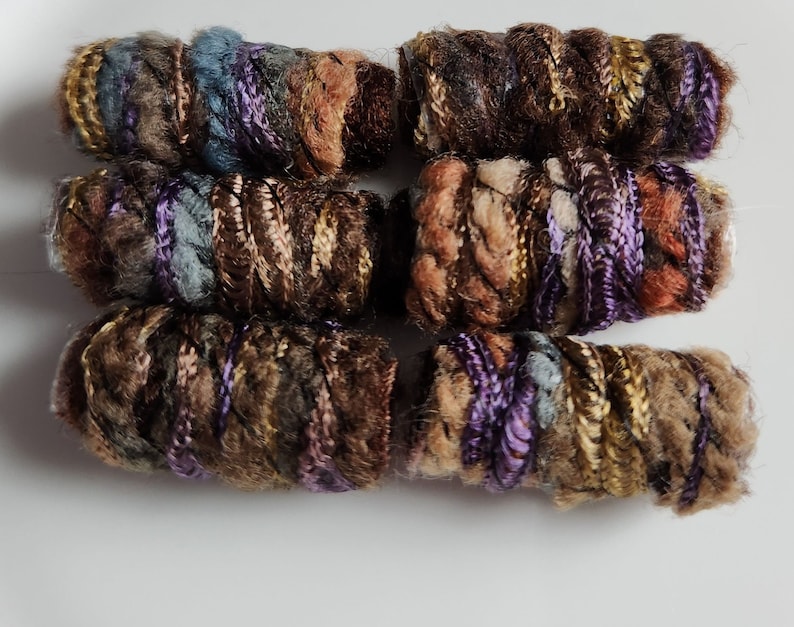Set of 6 Fiber Beads. She says we have shadows. Yes, but isn't there makeup for that fabric dread bead, macrame tube, soft jewelry barrel graygrn beige purple