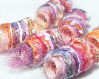 Set of 6 Fiber Beads. We're so pleased to be an expression of her calling. Artisan Jewelry loose hair tube, barrel dread bead, fabric bead