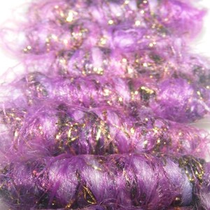 Set of 6 fabric beads. It's rather wonderful, being fiber beads. Our grape color wisps and gold sparkle Added bonus. hair bead tube slide image 5