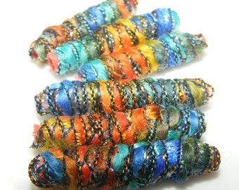 Fabric bead IDEAL Autumn colors have arrived. Match us to anything in your wardrobe and rejoice! Fiber Beads, textile beads, wide hole tube