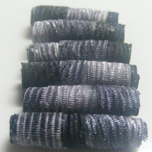 Set of 6 beads. Gray scale  No texture, no color. Posted on a rainy day. It's a bit like ordering a skim decaf latte. hair braid jewelry