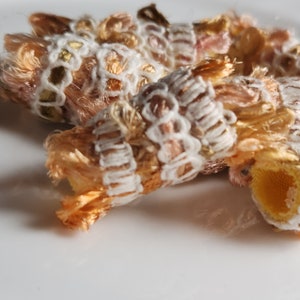 Set of 6 fabric beads. We thought we heard her call us loopy. We&#39;re not sure if that was an insult  or observation. Fiber Bead, slide tube