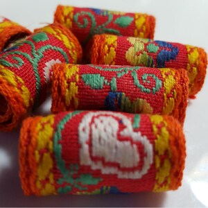 Set of 6 fabric beads. Go ahead. Say it and get-away with you.  GROOVY. Exceedingly GROOVY dread beads.