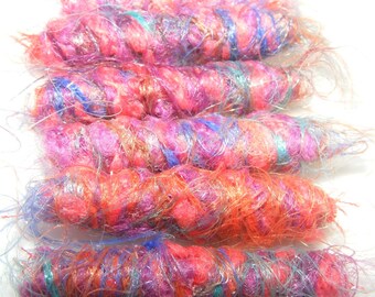 Set of 6 Fiber Beads. You can't escape the new wave of fiber arts.  Enjoy the embrace.  dread hair tube, fabric bead