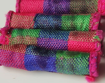 Set of 4 Jumbo Fabric Beads. Because we're happy, this happened. Wide hole tube slide, 1.5 inch or 38 mm long. Several hole sizes available.