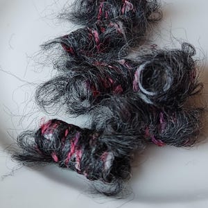 Set of 6 fabric beads. We believe in intimacy, we do. But our loops keep up a fair distance apart. Hmmm.. Fiber Beads, dread loc sleeve
