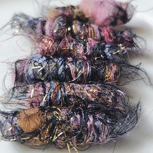 Set of 6 fabric beads. Breaking into the business should be easy. Who needs crystals when you can have us? Fiber Beads,  tube bead, slide