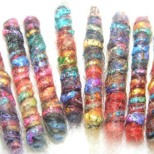 Set of 8 Metallic Fiber Beads: Festive Craft Supplies image 1