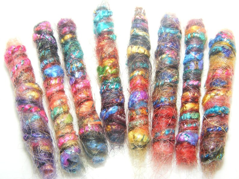 Set of 8 Metallic Fiber Beads: Festive Craft Supplies image 1