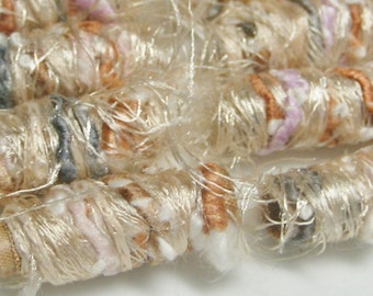 Set of 6 Fiber Beads. Never hang your hat on one dream, or in fiber bead speak, always have more than one skein in the drawer.  dread tube