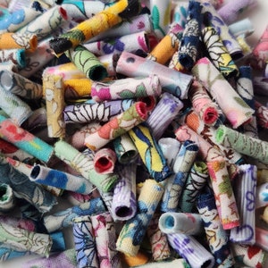Fabric Bead Mini Floral fabric, Lightweight fabric beads, slow stich add on.