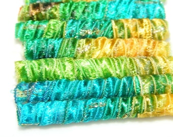 Set of 6 fabric beads. We'd like a mint julep please.  If possible,  can you serve that in the gazebo of the rose garden. Fiber Bead  tube