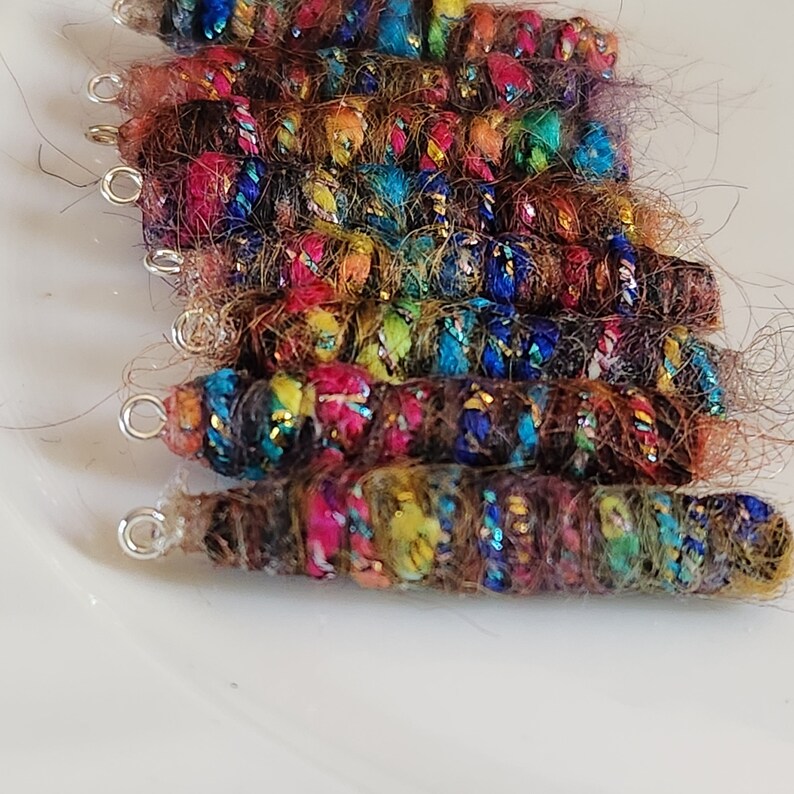 Set of 8 Metallic Fiber Beads: Festive Craft Supplies image 2