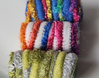 Choose a base color, choose a hole size and be happy! Got it. Set of 6 Fiber bead, textile bead, loose, dread, tube