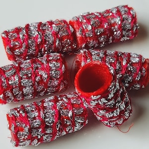 Set of 6 fabric beads. You must put on your party dress now and then. Shine, baby, shine! lightweight dread loc sleeve macrame tube