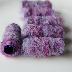 Set of 6 Fabric Beads.There is a sort of nirvana in this color she created for us. Look and you will see.Fiber Beads, Wide hole dread