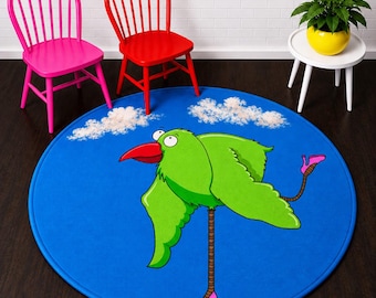 Colorful Cartoon Character Area Round Rug