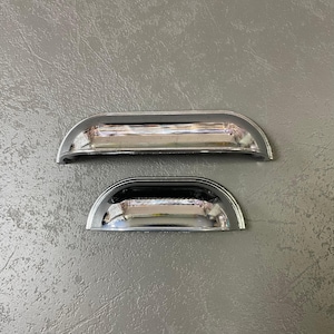 Chrome Cabinet Knobs, Semicircle Pulls, Half circle handle, Bright Silver handles, Drawer Pulls, Modern Hardware, Spherical, Round Knob,96mm